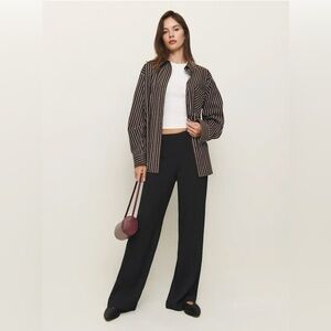 Reformation Hallie Mid Rise Black Pant Size 0
